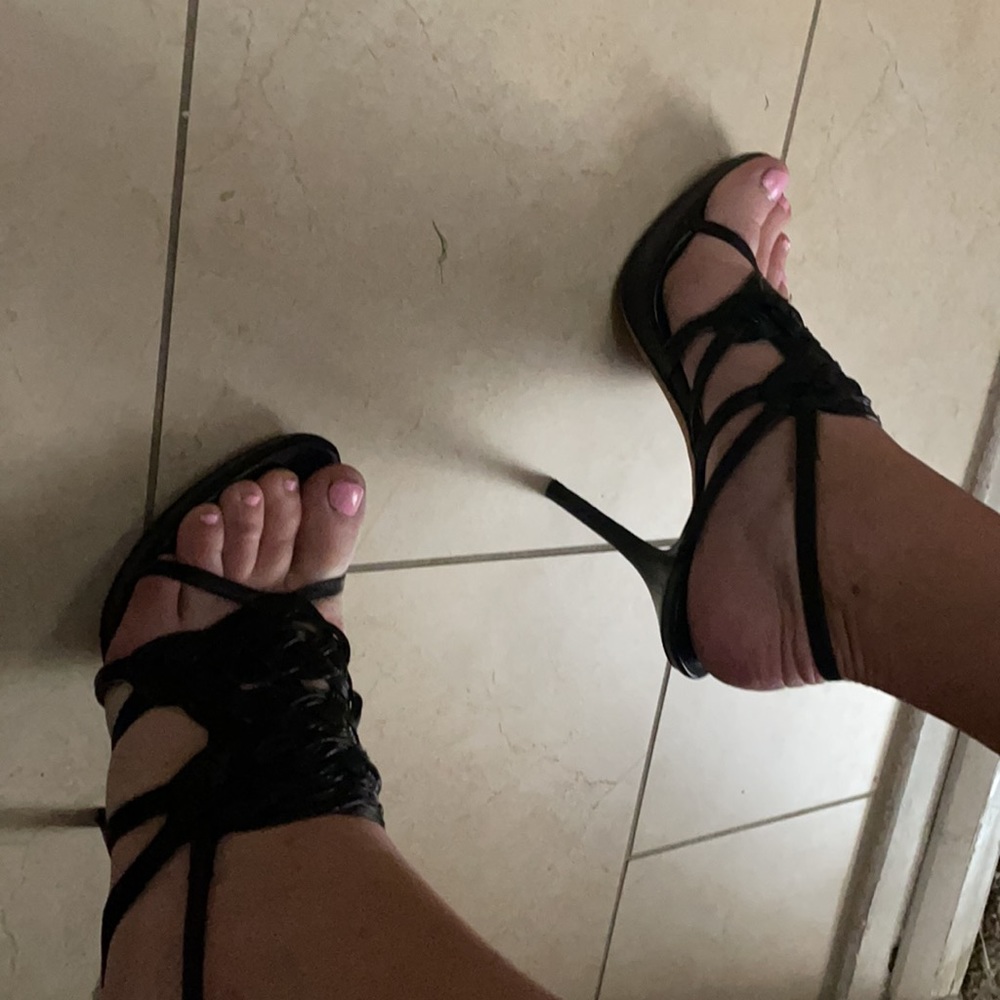 Christian Dior black leather strapped open-toe slingback 4.5”stiletto high heels - Picture 15 of 16
